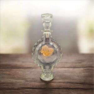 VINTAGE 60s Frances Harriet Bubble Bath Genie Bottle Round Scalloped Glass